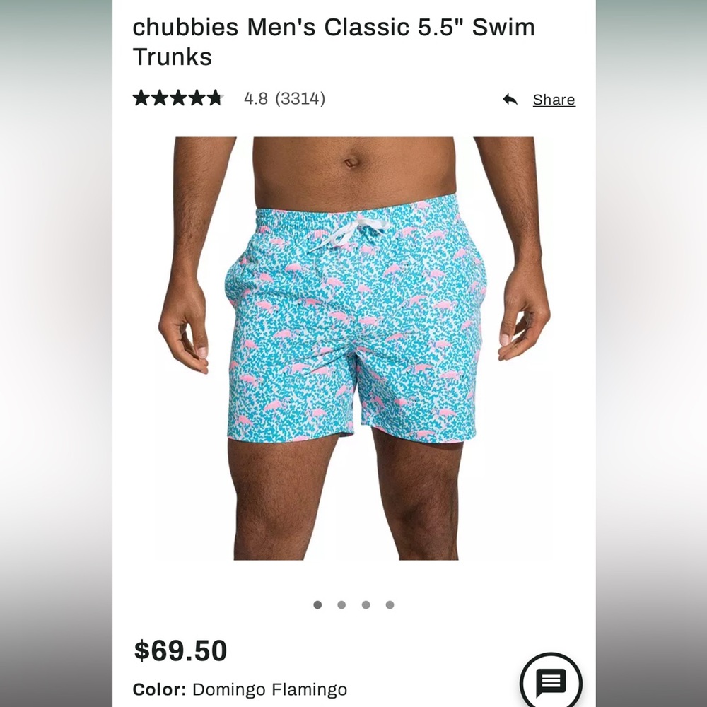 Mens Chubbies Classic 5.5” swim trunks